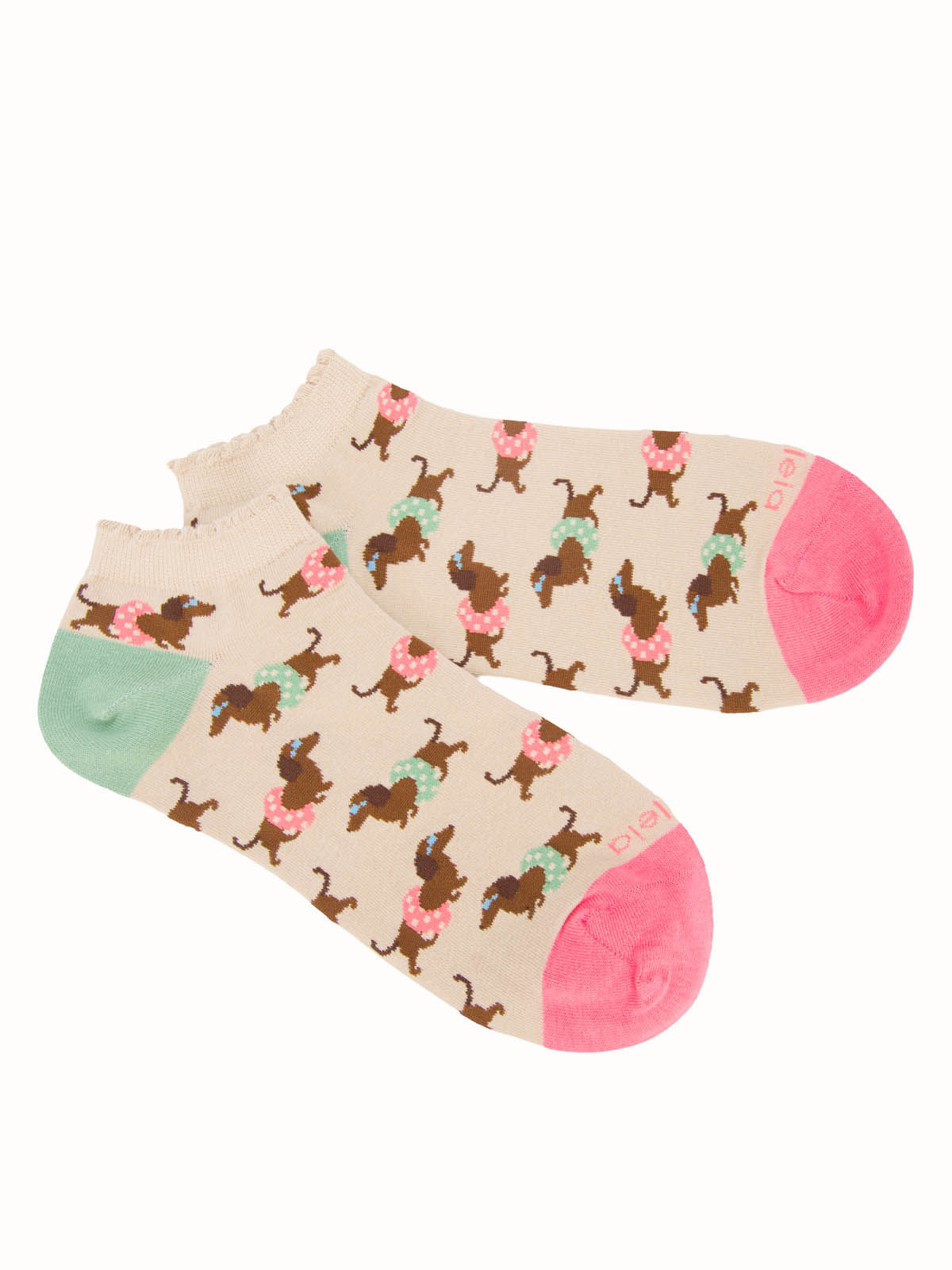 Calcetín Algodón Mujer Ped Swimdog Beige/Crudo Azaleia