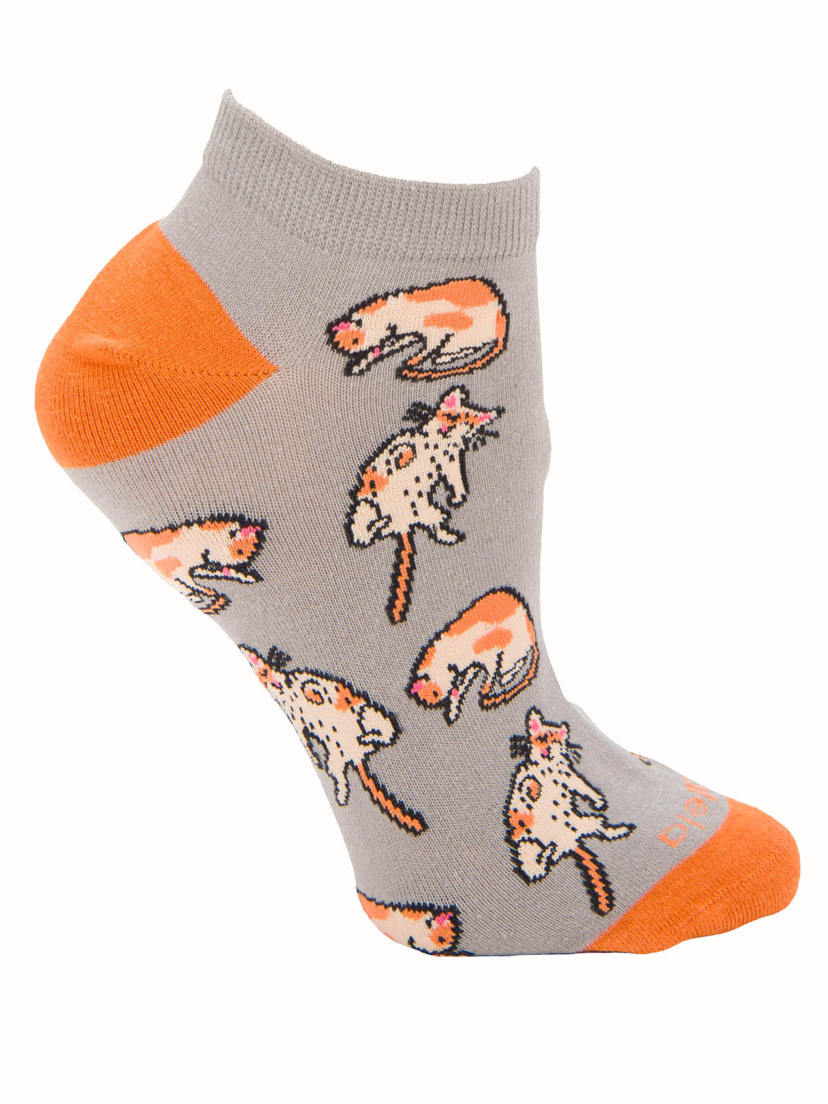 Calcetín Algodón Mujer Ped Gatus Gris Azaleia
