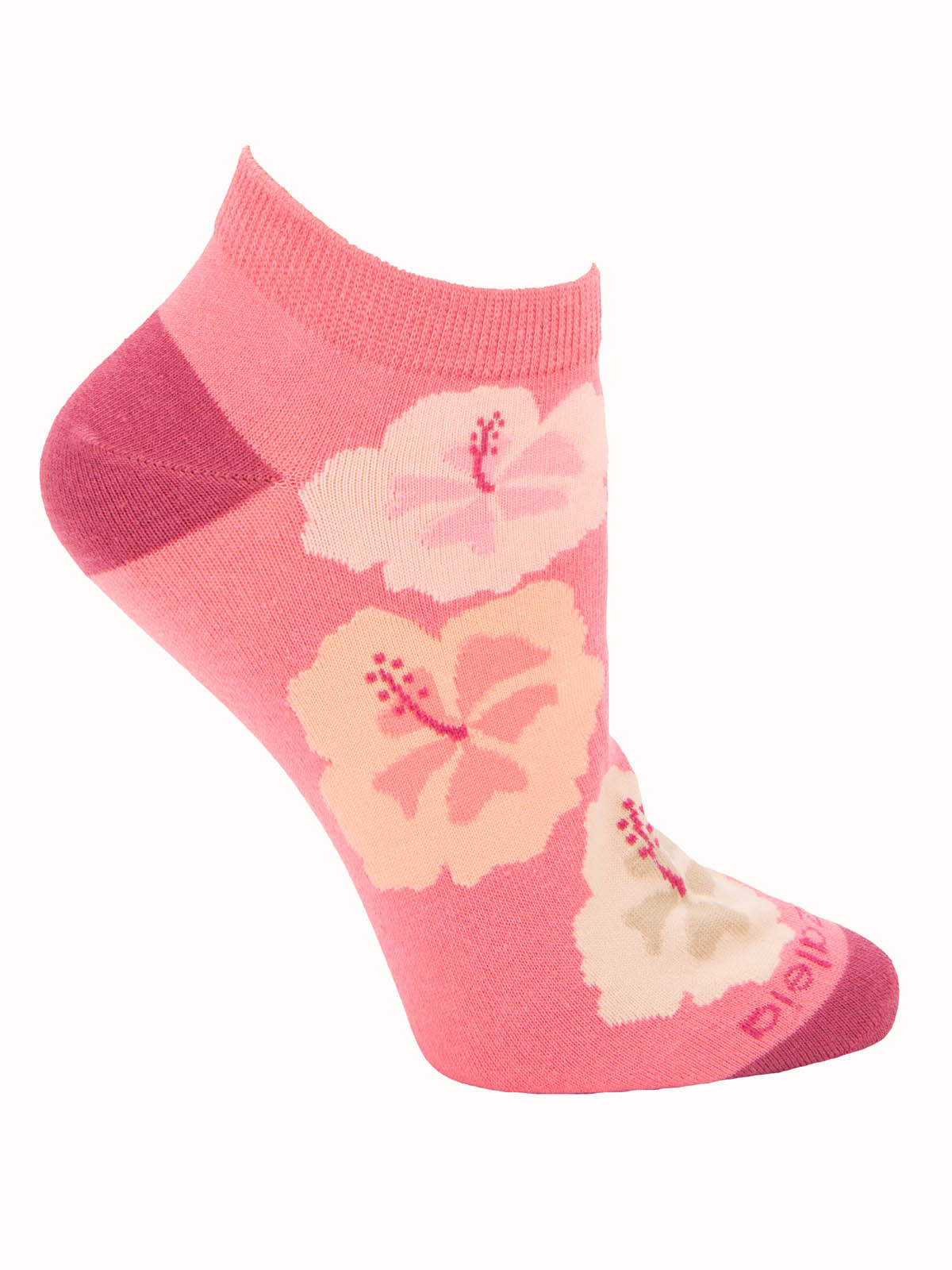 Calcetín Algodón Mujer Ped Hibisco Rosado Azaleia